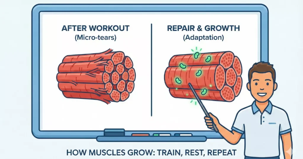 How muscle building works with muscle repair process