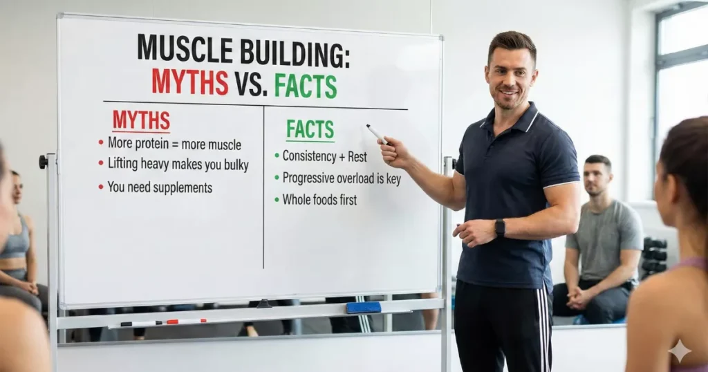 Common muscle building myths and facts for beginners