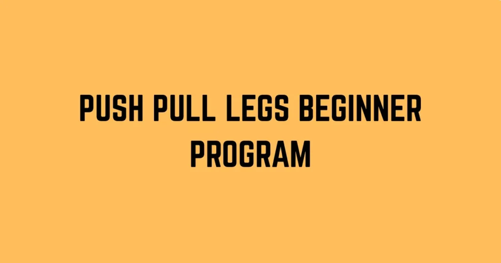 Push Pull Legs Workout Routine for Beginners